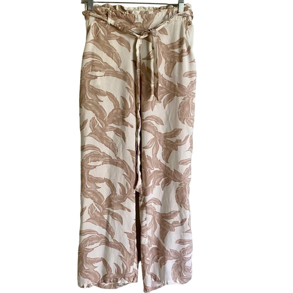 Purple & More Paperbag Wide Leg Pants with Pockets and Belt Women's Medium NEW